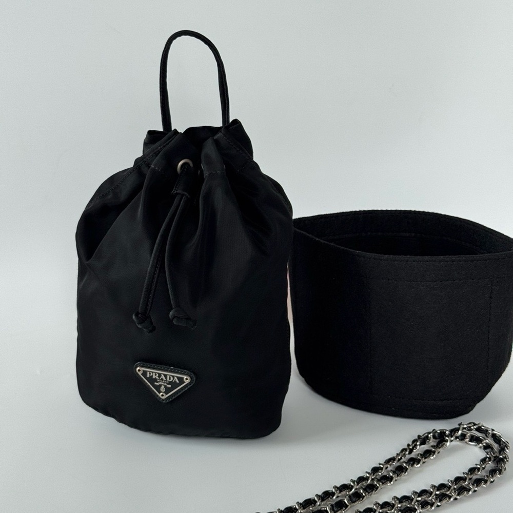 Prada Black Nylon Bucket Bag